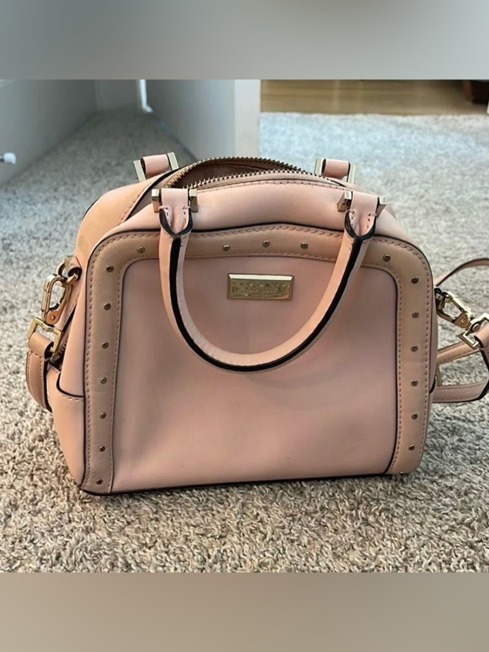 kate spade Blush Pink Dome Satchel with Gold Plaque